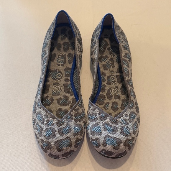 Rothy's Shoes - Rothy's Leopard Print Flats in Gray and Blue